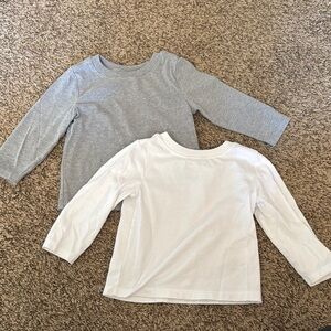 Kids Long Sleeve Shirt Set - Gray and White